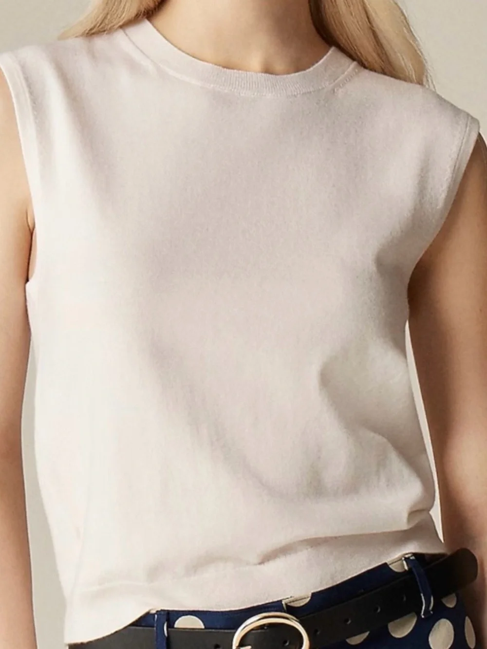 NWT J. Crew Sleeveless Knit Shell Lyocell Blend color “Natural” Size 3X